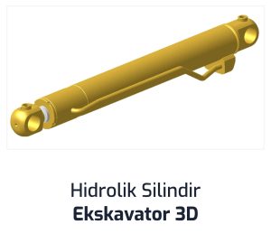 Hidrolik Silindir Ekskavator 3D