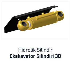 Hidrolik Silindir Ekskavator Silindiri 3D