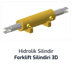 Hidrolik Silindir Forklift Silindiri 3D