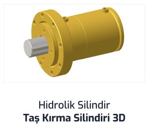 Hidrolik Silindir Taş Kırma Silindiri 3D